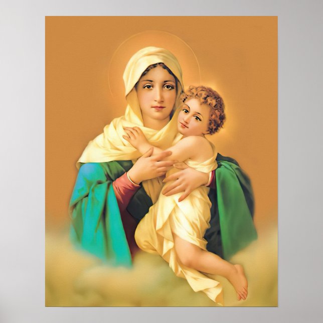 Vår katolska sann Dam Virgin Mary Refuge Sinners Poster (Framsidan)