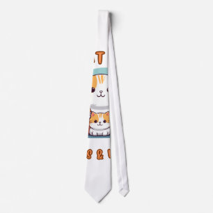 "Vår kattfamilj Tass & Kärlek slips" Slips
