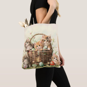 Vår Kitten Påsk Basket Tygkasse
