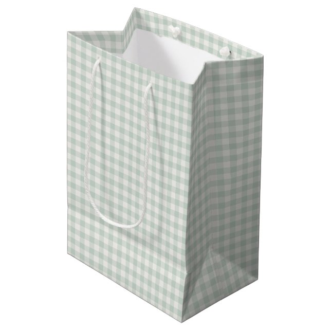 Vår Klassisk Gingham | Dämpad Salvia (Framsidan Vinklad)