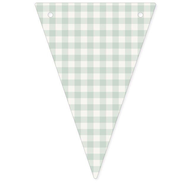Vår Klassisk Gingham | Dämpad Salvia Vimplar (Första flaggan)