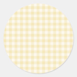 Vår Klassisk Gingham   Smörkräm Runt Klistermärke