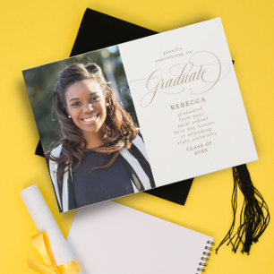 Vår klassiska examensskript i guld för akademiker meddelande