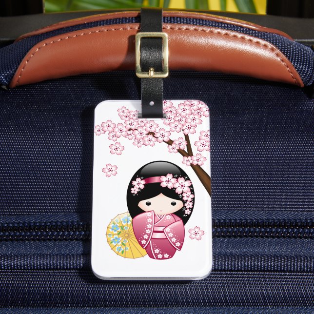Vår Kokeshi Doll - Cute Japansk Geisha Girl Bagagebricka (Framsida Insitu 2)