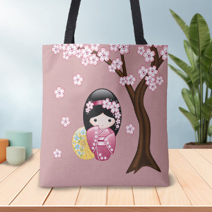 Vår Kokeshi Doll - Cute Japansk Geisha Girl Tygkasse