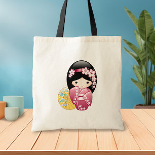 Vår Kokeshi Doll - Cute Japansk Geisha Girl Tygkasse