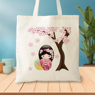 Vår Kokeshi Doll - Cute Japansk Geisha Girl Tygkasse