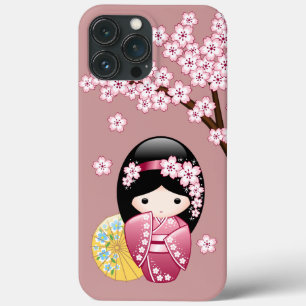 Vår Kokeshi Doll - Cute Japansk Geisha på Rosan