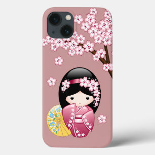 Vår Kokeshi Doll - Cute Japansk Geisha på Rosan