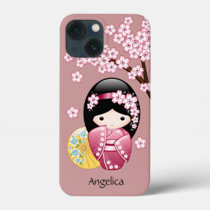 Vår Kokeshi Doll - Cute Japansk Geisha på Rosan