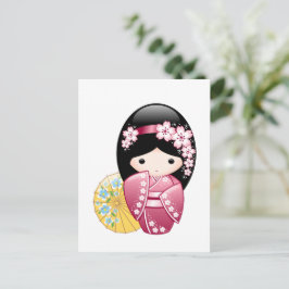 Vår Kokeshi Doll - Japansk Geisha Girl Vykort