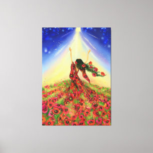 Vår kommer Kanvastryck Flowers Girl - Painting