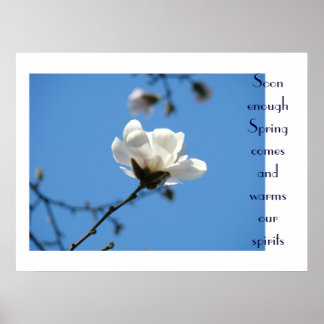 Vår kommer värmer våra andar konsttryck Magnolia Poster