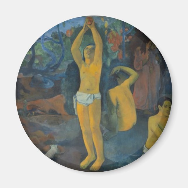 "Var kommer vi Kom ifrån?" - Paul Gauguin-knapp Magnet (Framsidan)