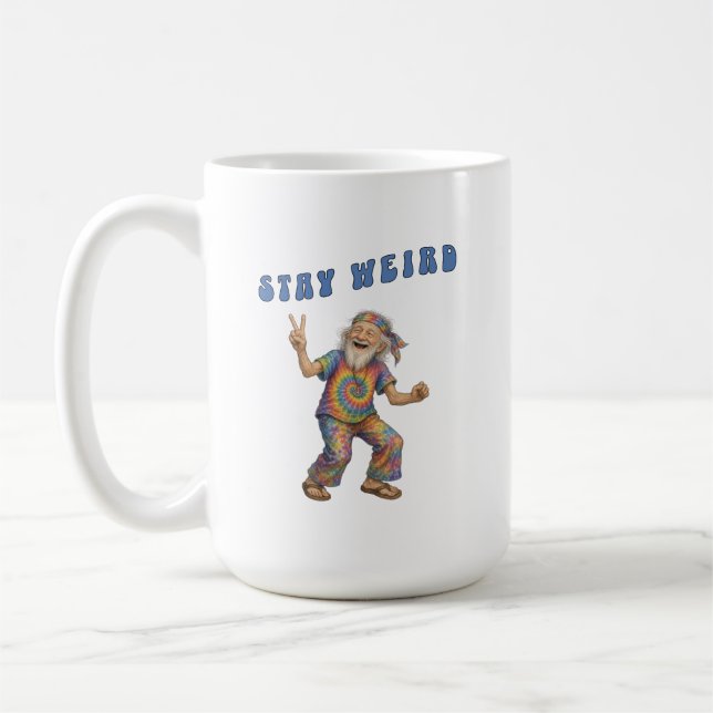 Var konstig, gammal man Tie Dye Kaffemugg (Vänster)