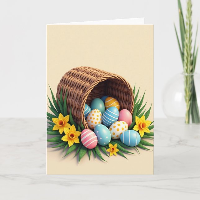 Vår korgdesign för ägg kort (Framsida)