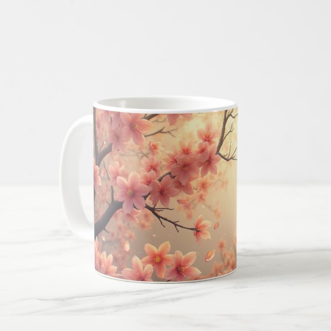 Vår körsbär blommar kaffemugg (Framsida vänster)
