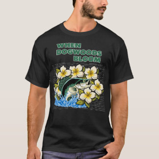 Vår Krågfiskefiske Dogwoods Blommar T Shirt