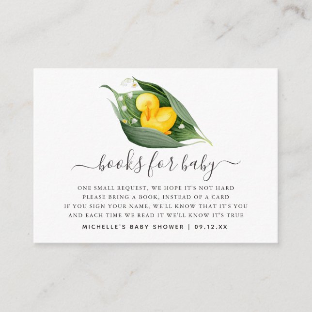 Vår Kullig Bebis Baby Shower Bok Begäran Tilläggskort (Framsida)