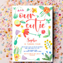Vår kutik är blommigt barns födelsedag party