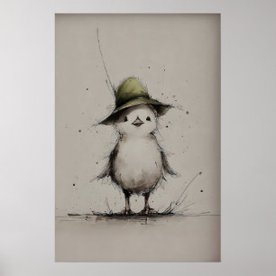Vår Kyckling, Utskriftbar Konst, Kyckling Minimali Poster