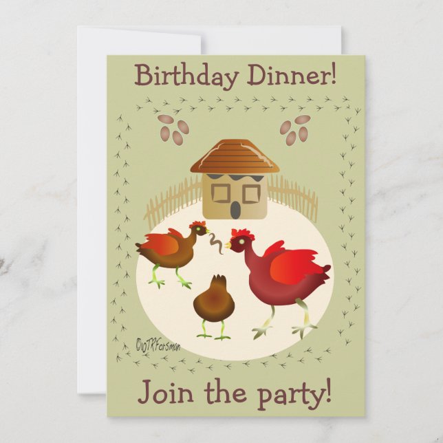 Vår kycklingkonst, vilket tillfälle som helst! inbjudningar (Framsida)