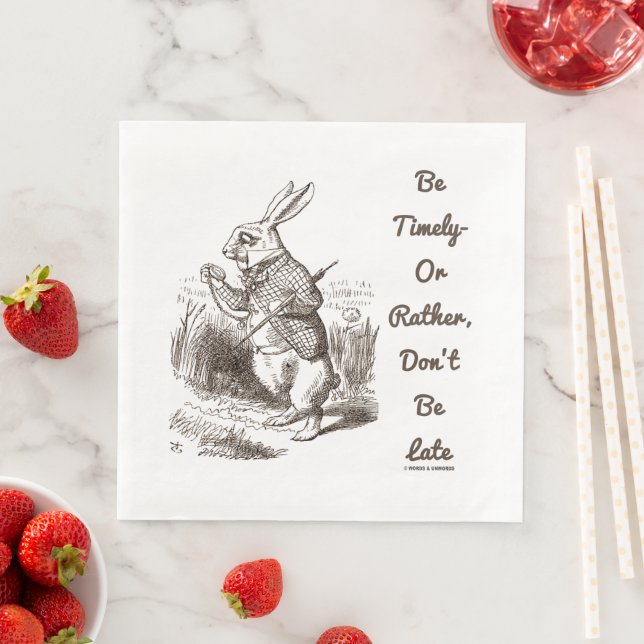 Var läglig - eller snarare, var inte sen vit kanin pappersservett (Insitu)