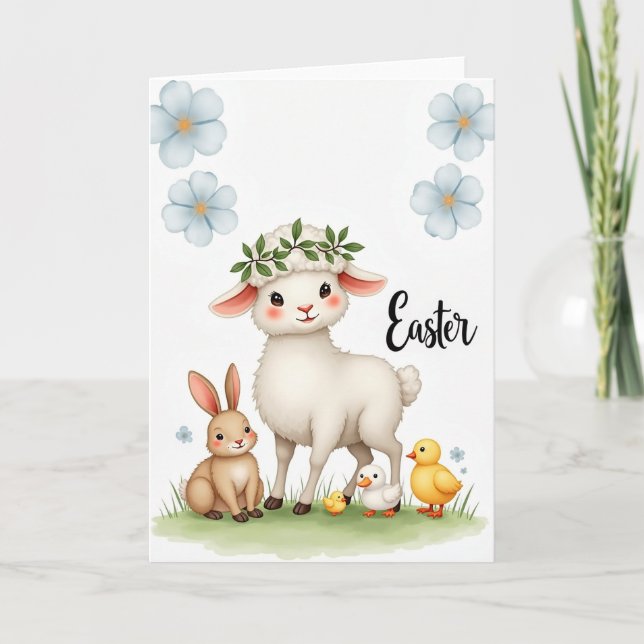 Vår Lamb Vänner Festlig Kort (Framsida)