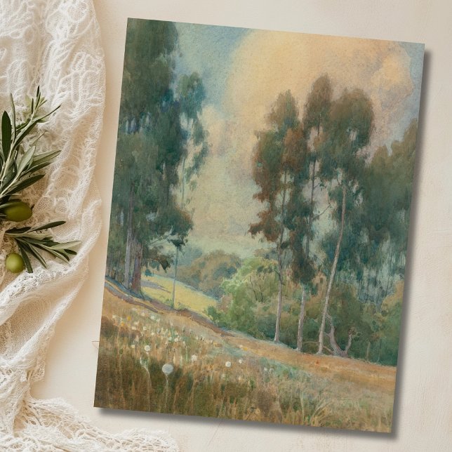 Vår Landskap (1911) Serene Watercolor Scenery Vykort (Skapare uppladdad)