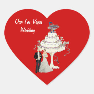 Vår Las Vegas Bröllop Sticker Hjärtformat Klistermärke