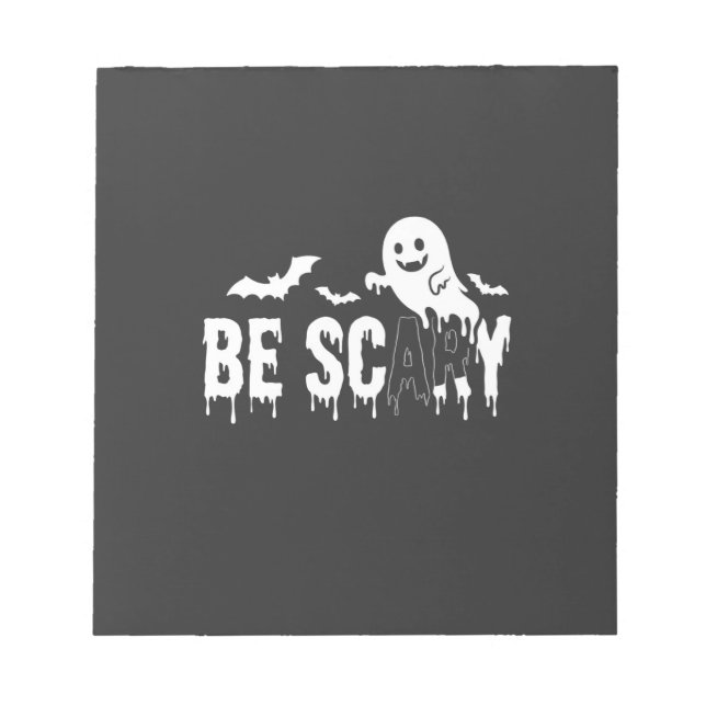 Var läskig Halloween Ghost Fladdermus Design_1 Anteckningsblock (Framsida)