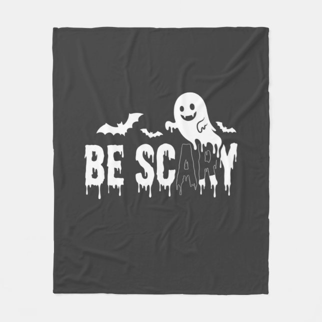 Var läskig Halloween Ghost Fladdermus Design_1 Fleecefilt (Framsidan)