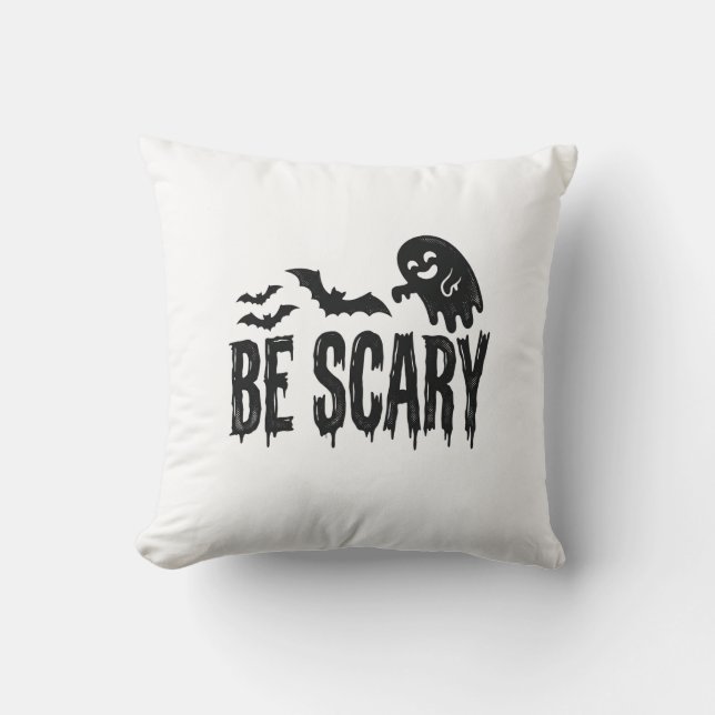 Var läskig Vintage Ghost Fladdermus Halloween Tröj Kudde (Framsida)
