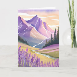 Vår Lavendel | Glacier National Park Akvarell Kort