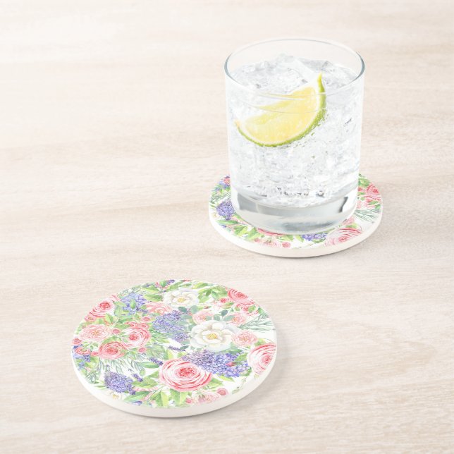 Vår Lavender och rosa Flowers Underlägg (Sidan)