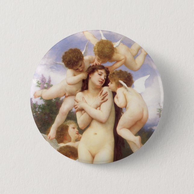 Vår (Le Printemps) återvändande av Bouguereau Knapp (Framsida)