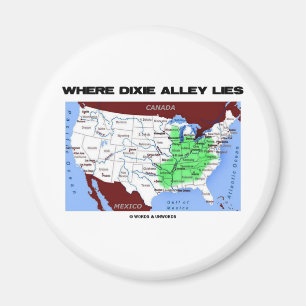 Var ligger Dixie gränd (den United States kartan) Magnet
