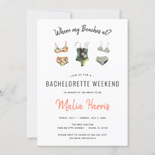 Var ligger mina stränder? Bachelorette Itinerary Inbjudningar