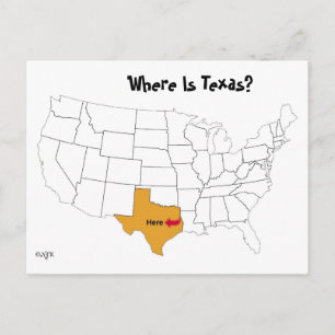 Var ligger Texas? Vykort