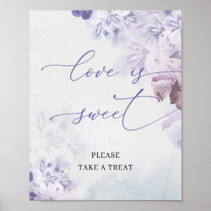Vår lila damm blåa blommor kärlek är sött poster
