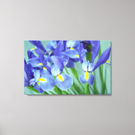 Vår Lila Irises Flower Photo Canvas Art Skriv ut