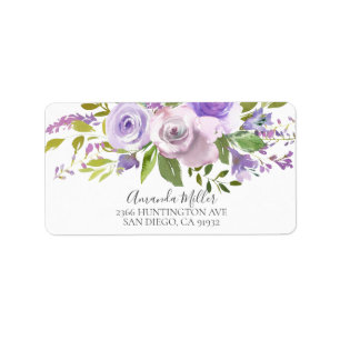 Vår Lila Lavender Return-adressetikett Adressetikett
