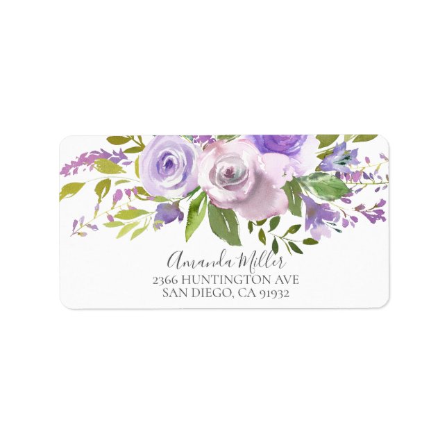 Vår Lila Lavender Return-adressetikett Adressetikett (Framsidan)
