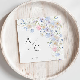 Vår Lila & Rosa Wildblommor Bröllop Pappersservett