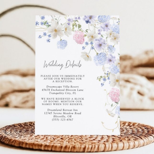 Vår Lila Vildblommor Bröllopsinkluderingskort (Skapare uppladdad)