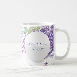 Vår Lilac Flower Blommar-Blommigt Bröllop Kaffemugg