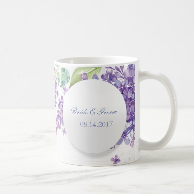 Vår Lilac Flower Blommar-Blommigt Bröllop Kaffemugg (Höger)
