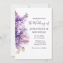 Vår Lilac Flowers Christian Bible Bröllop Inbjudningar