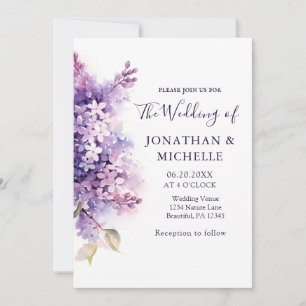 Vår Lilac Flowers Christian Bible Bröllop Inbjudningar