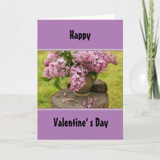 Vår Lilac Valentine Day Greeting Card Kort (Framsida)